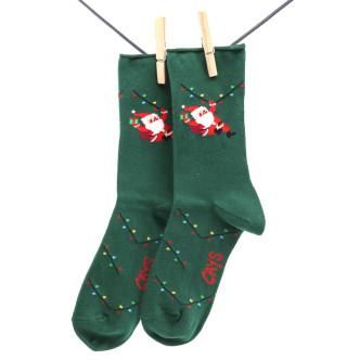 Crönert 27409 Christmas Men`s Socks green